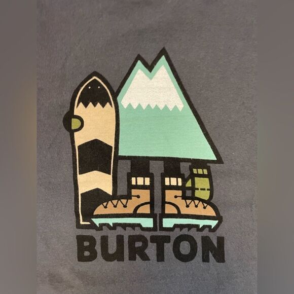 Burton Snowboard Chatacter Graphic T-shirt Men Small Gray Short Sleeve - Picture 2 of 5